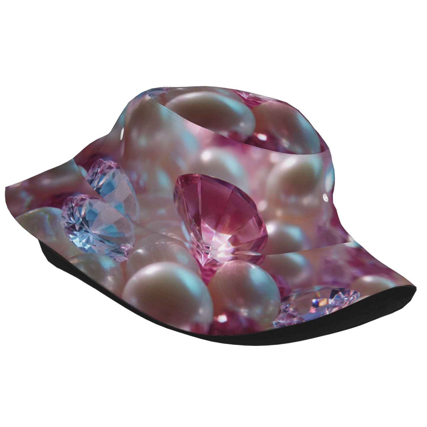 Dreamy Gemstone Pattern Bucket Hat β Unisex Foldable Sun Hat for Travel and Streetwear (Fits Head Size 56β58cm)