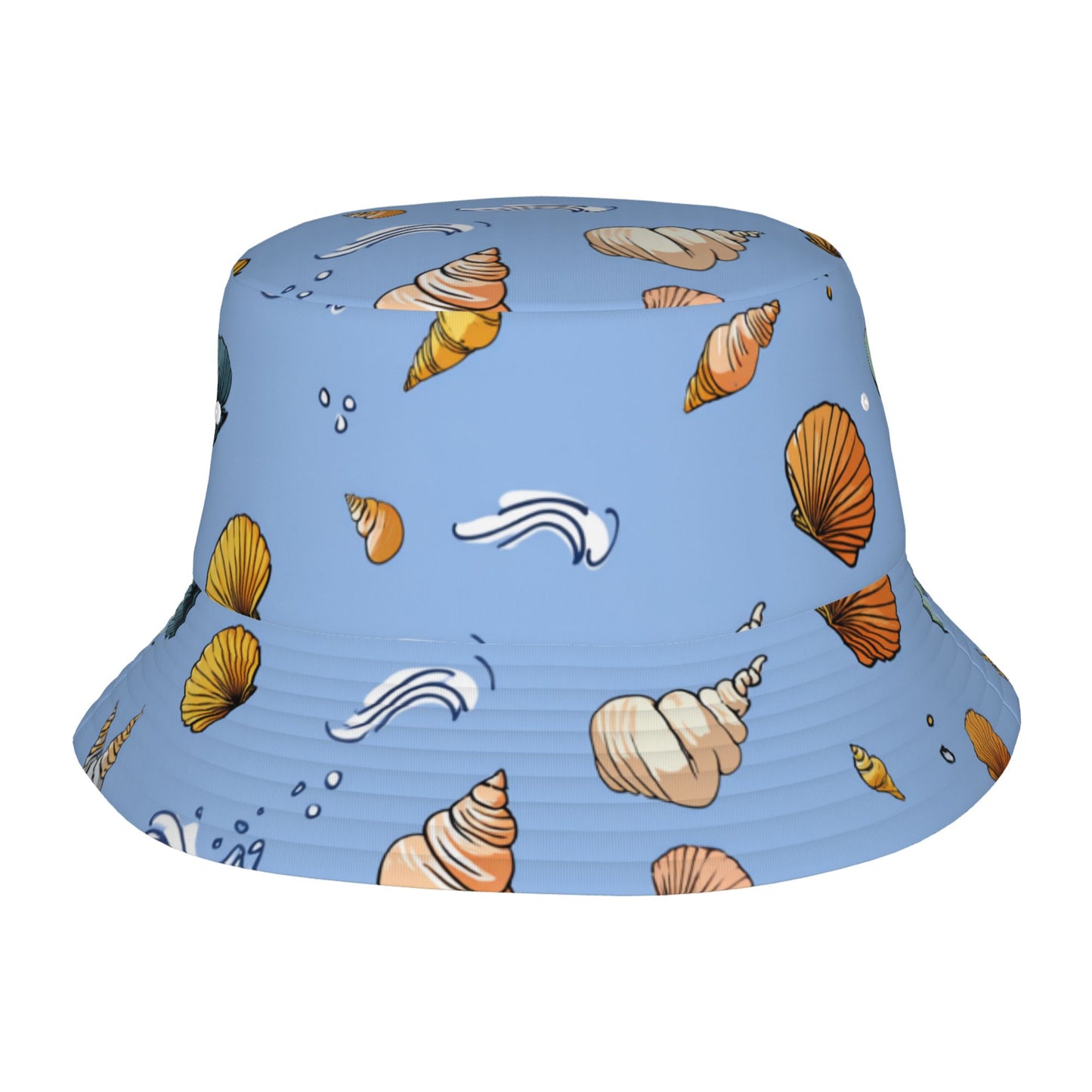 Seashell Print Bucket Hat β Unisex Foldable Sun Hat for Summer Beach, Vacation, and Outdoor Travel (Fits Head Size 56β58cm)
