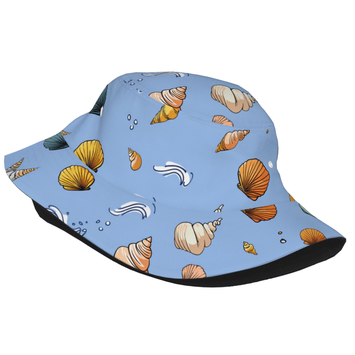 Seashell Print Bucket Hat β Unisex Foldable Sun Hat for Summer Beach, Vacation, and Outdoor Travel (Fits Head Size 56β58cm)