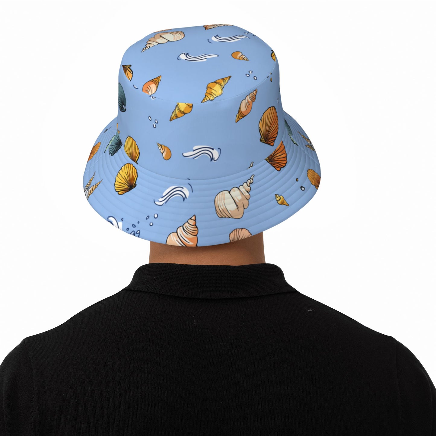 Seashell Print Bucket Hat β Unisex Foldable Sun Hat for Summer Beach, Vacation, and Outdoor Travel (Fits Head Size 56β58cm)