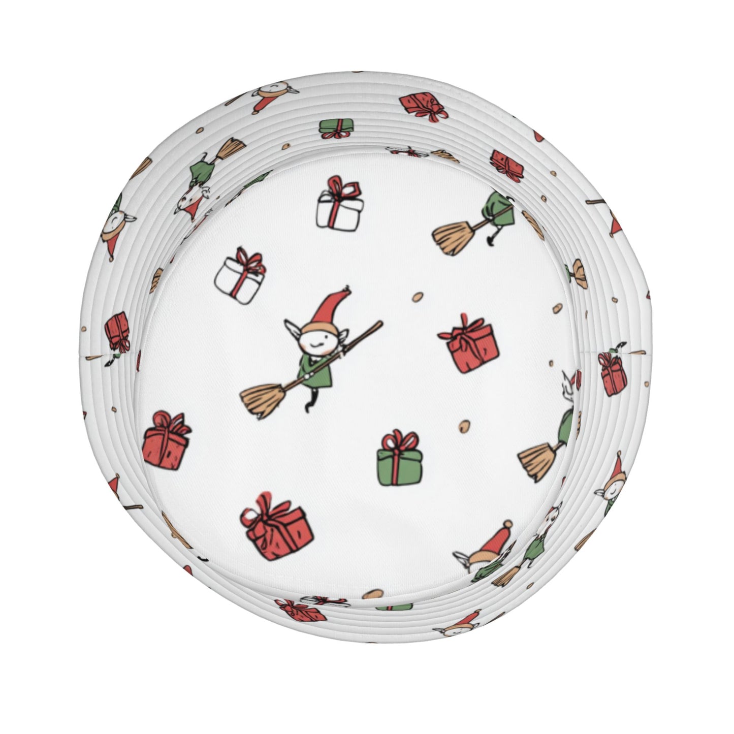 Christmas Elf & Gift Print Bucket Hat β Unisex Foldable Holiday Sun Hat for Winter Fun & Festive Outfits (Fits Head Size 56β58cm)