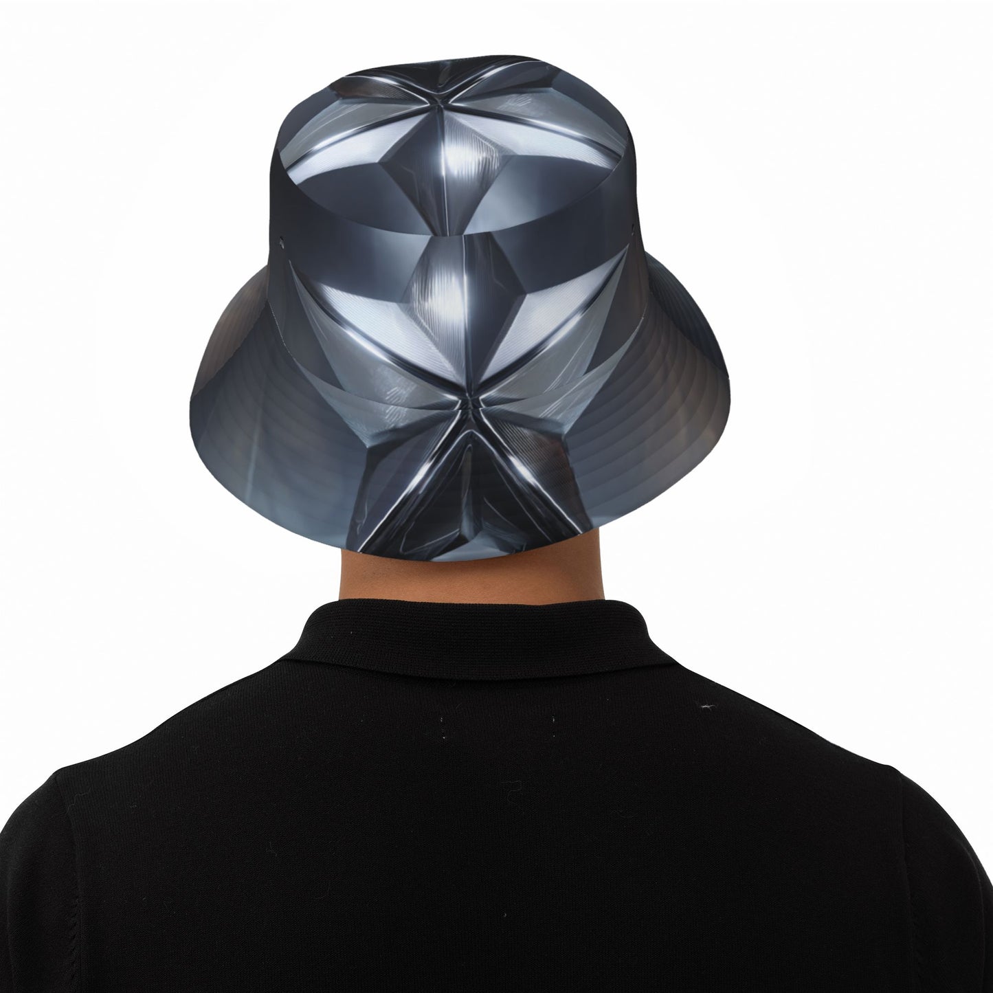 Futuristic 3D Star Bucket Hat β Unisex Foldable Sun Hat with Metallic Texture Print (Fits 56β58cm Head Size)