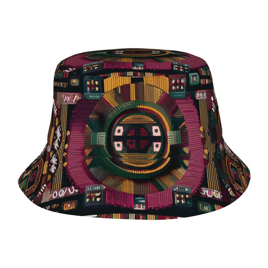 Colorful Tribal Geometric Bucket Hat – Unisex Foldable Streetwear Sun Hat (Fits Head Size 56–58cm)