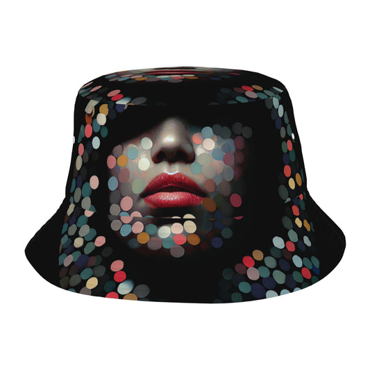 Artistic Portrait Print Bucket Hat – Unisex Foldable Streetwear Sun Hat (Fits Head Size 56–58cm)