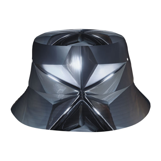 Futuristic 3D Star Bucket Hat – Unisex Foldable Sun Hat with Metallic Texture Print (Fits 56–58cm Head Size)