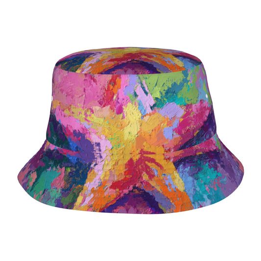Abstract Color Splash Bucket Hat – Unisex Foldable Art-Inspired Sun Hat for Streetwear & Outdoor (Fits Head Size 56–58cm)