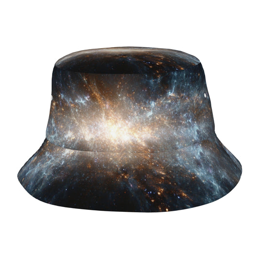 Galaxy Bucket Hat – Unisex Foldable Sun Hat with Outer Space Star Print (Fits 56–58cm Head Circumference)