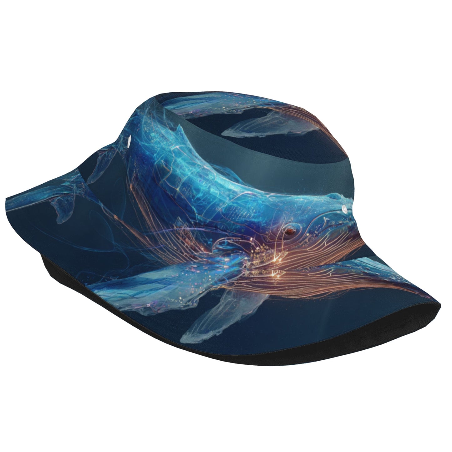 Colorful Whale - Printed Bucket Hat - Stylish Outdoor Sun - Protective Hat, Trendy & Versatile Casual Cap